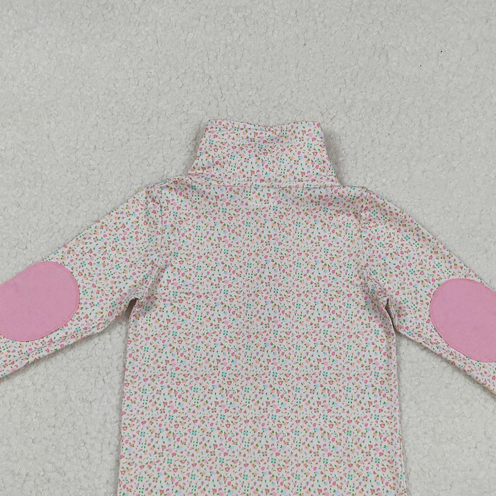 RTS NO MOQ （In stock）GT1145 Baby Girls Yoga Tops Zipper Pullover Long Sleeve Comfortable Soft Breathable Polyester Spring Autumn Casual Top