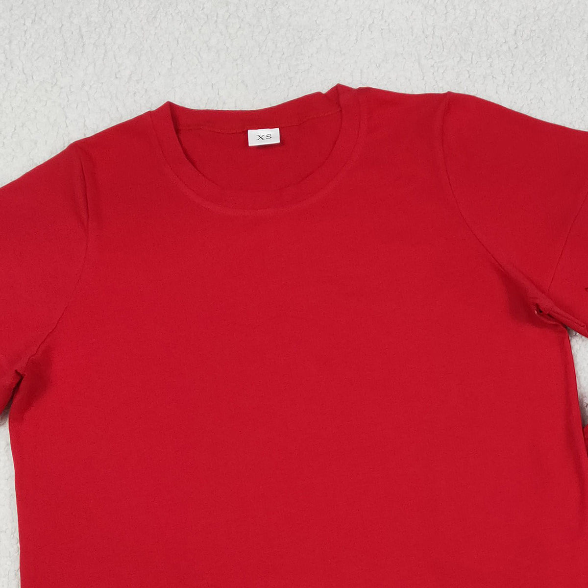 3.12 RTS NO MOQ （In stock）GSSO3205 Adult Women Red Shorts Sleeve Shirts Top Scallop Short Clothes Sets