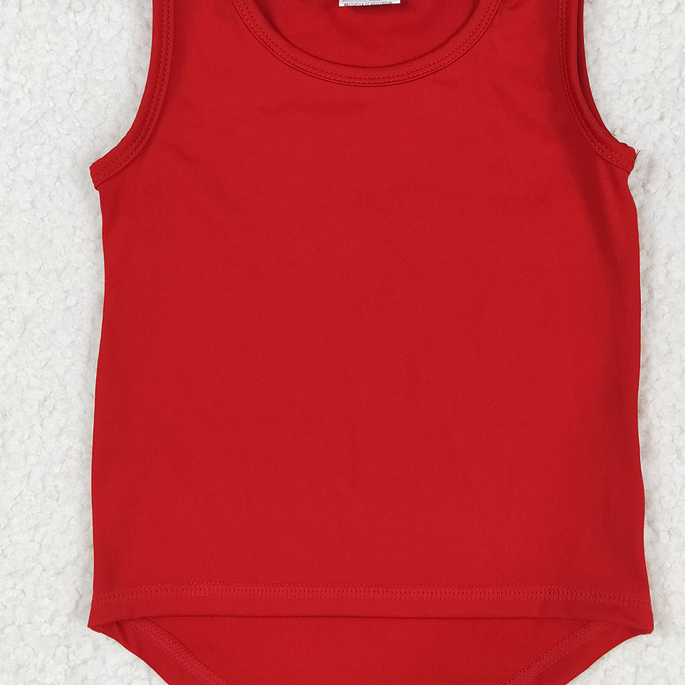 6.25  GT0981 RTS NO MOQ Baby Girls Summer Tops  Baby Girls Red Sleeveless Vests Top