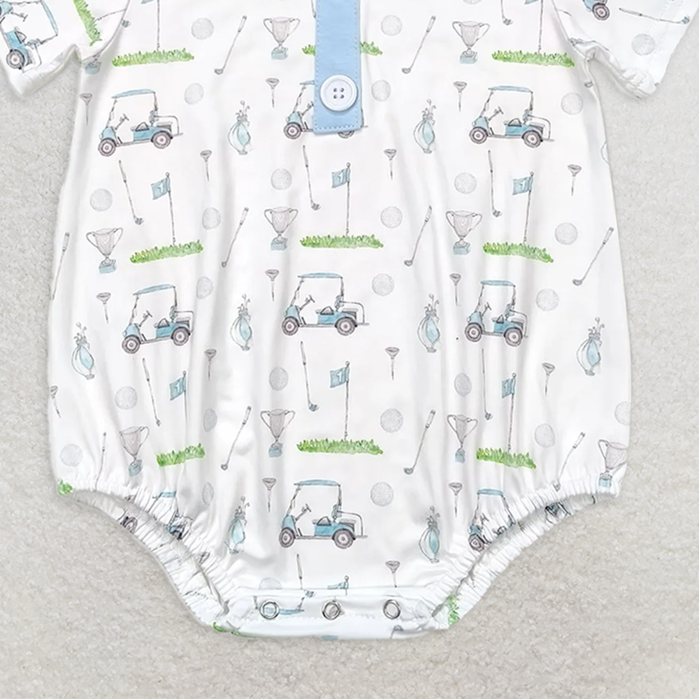 SR1070 RTS NO MOQ Baby Boys Summer Rompers Baby Boys Golf Bubble Romper