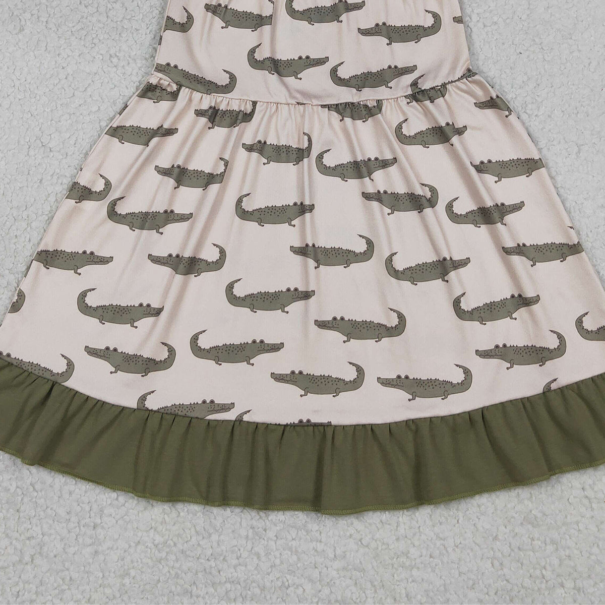 4.13 GSD1212 RTS NO MOQ （In stock）Straps crocodile ruffle girls summer dresses