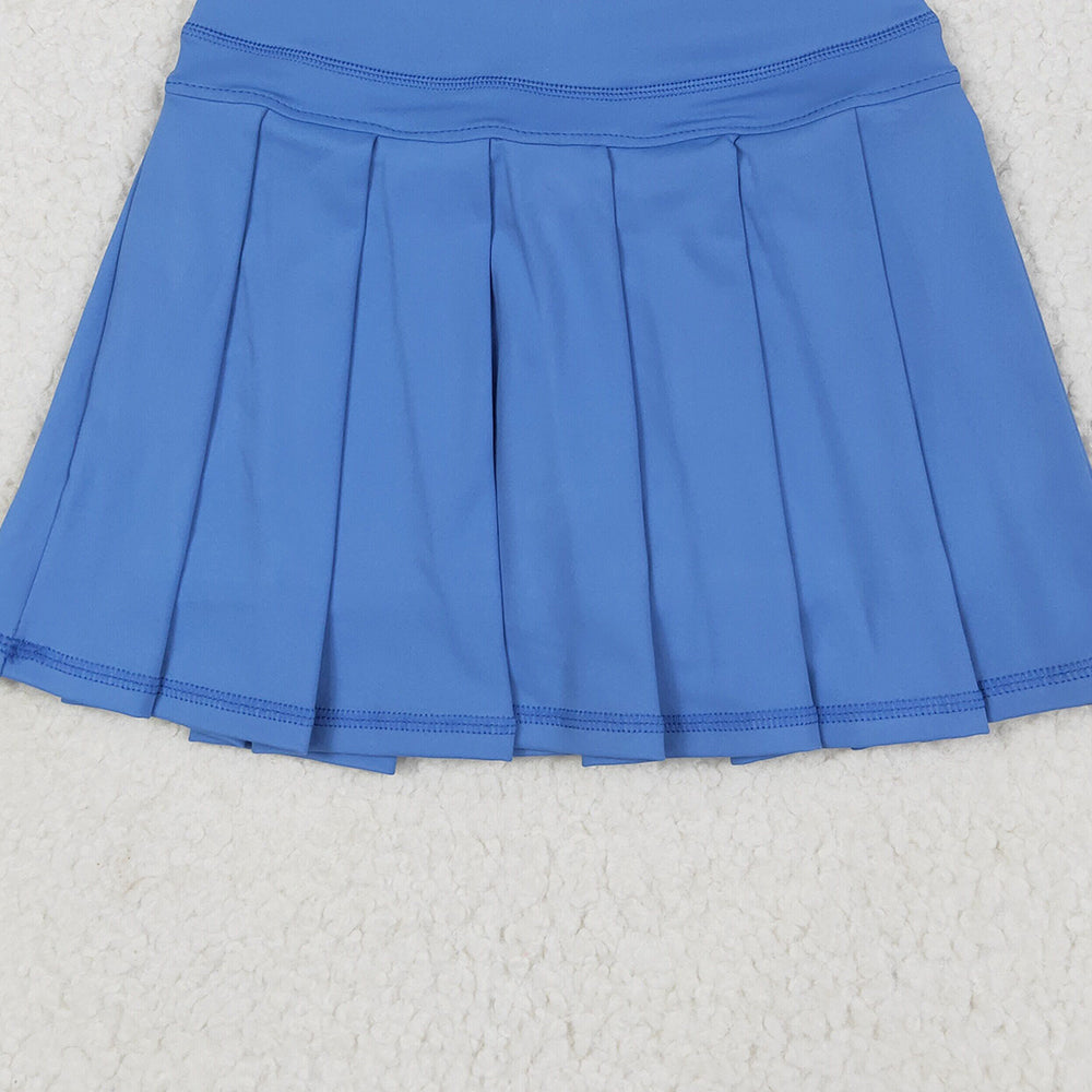 8.12  GLK0084 RTS NO MOQ Baby Girls Summer Yoga Skirt Baby Girls Hot Blue Yoga Active Wear Skirt