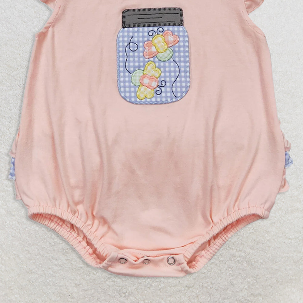 SR1112 RTS NO MOQ Baby Girls Summer Rompers Baby Infant Girls Butterfly Flutter Sleeve Rompers