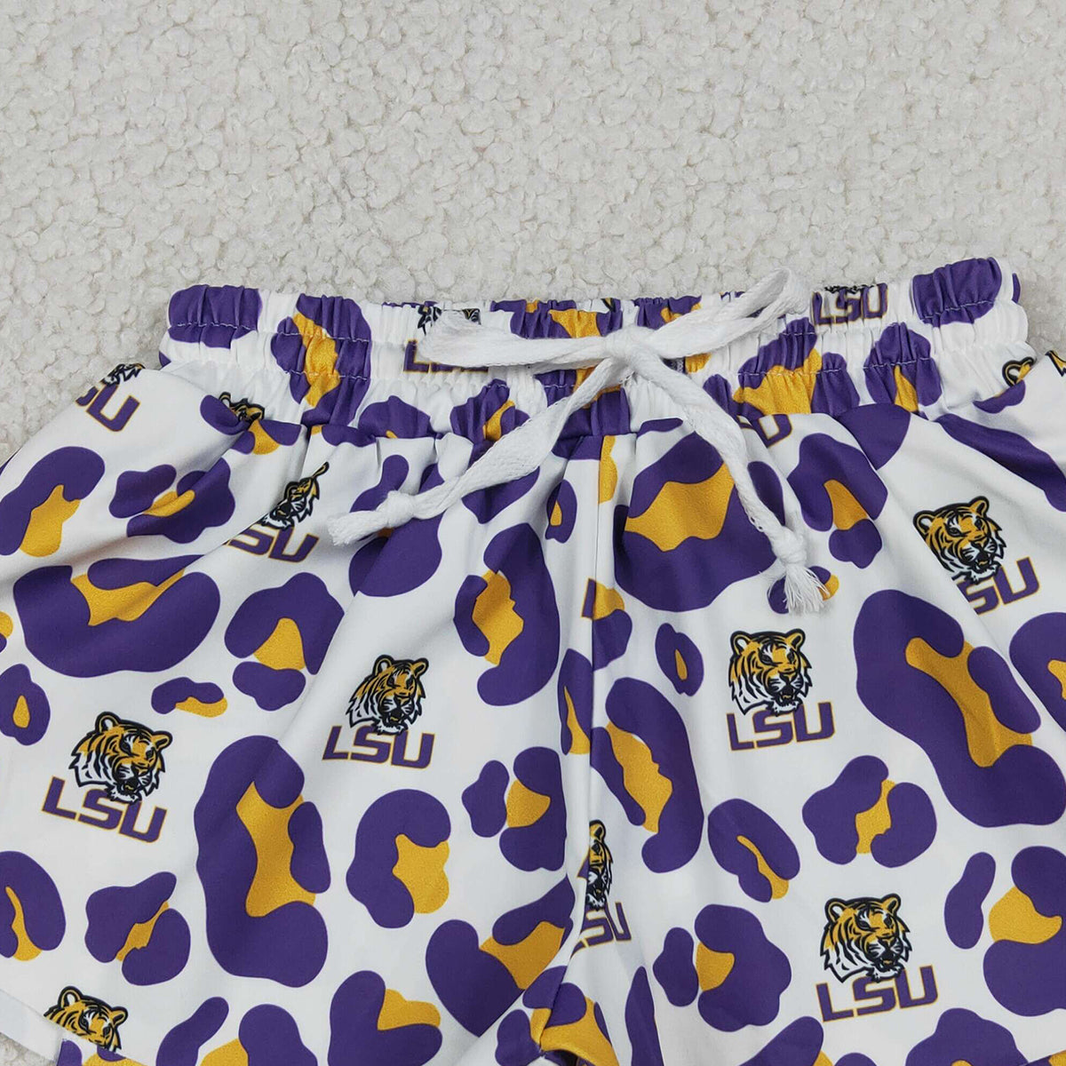 4.8 SS0821 RTS NO MOQ （In stock）Leopard kids girls team active yoga summer shorts