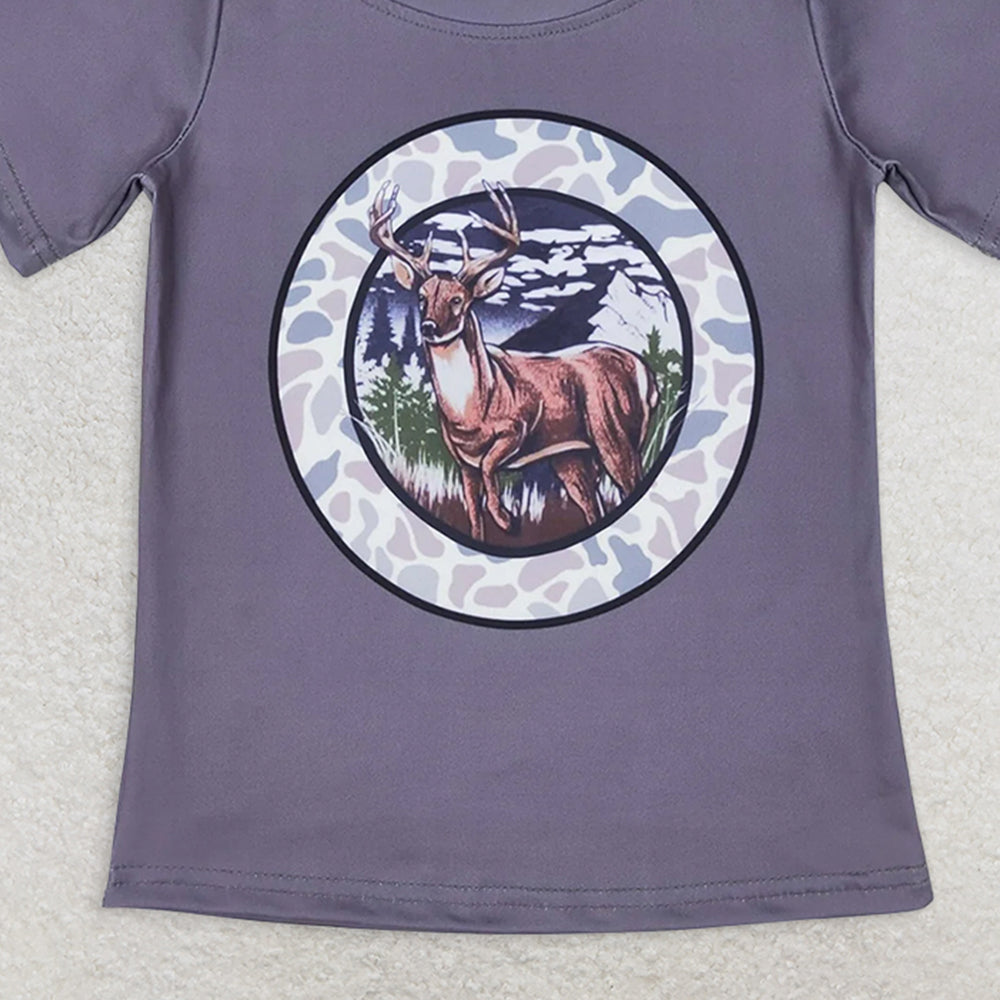 BT0464RTS NO MOQ Baby Boys Summer Tops Baby Boys Deer Camo Hunting Summer Short Sleeve Tee Shirts Tops