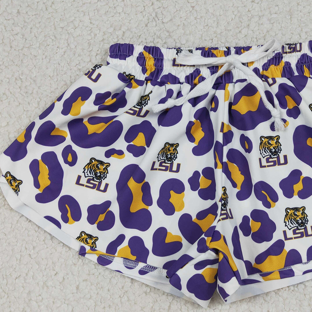 4.8 SS0821 RTS NO MOQ （In stock）Leopard kids girls team active yoga summer shorts