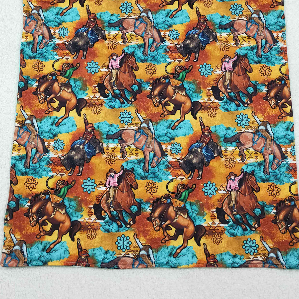 11.18 RTS NO MOQ （In stock）BL0163 Baby Toddler Children Western Horse Rodeos Minky Blankets
