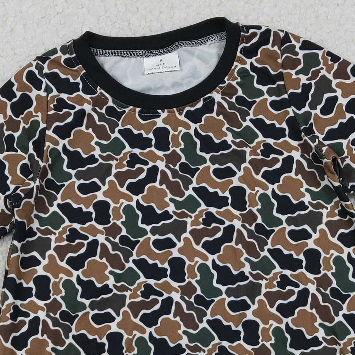 11.22 RTS NO MOQ （In stock）LR2809 Baby Boys Winter Rompers Baby Boys Dark Brown Camo Long Sleeve Southern Rompers