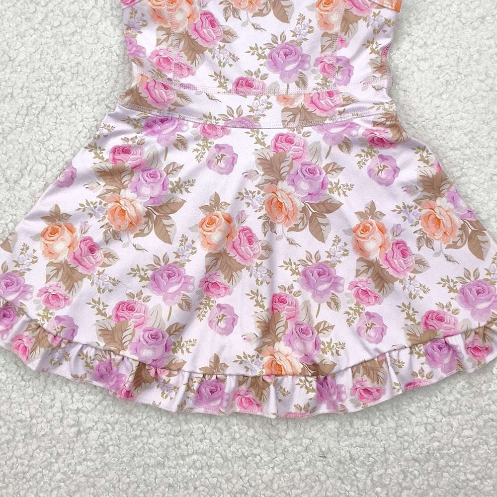 6.27    GSD2280 RTS NO MOQ  Baby Girls Summer Dress baby girl clothes yoga floral sleeveless dress