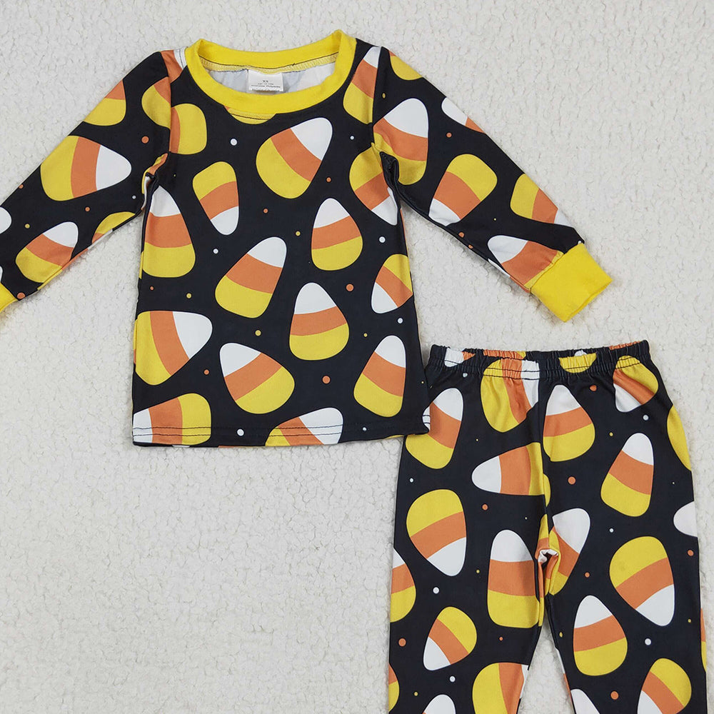 8.13  BLP1066RTS NO MOQ Baby Boys Winter Pajamas Outfits Baby Boys Black Long Sleeves Candy Plaid Top Pant Pajamas Set