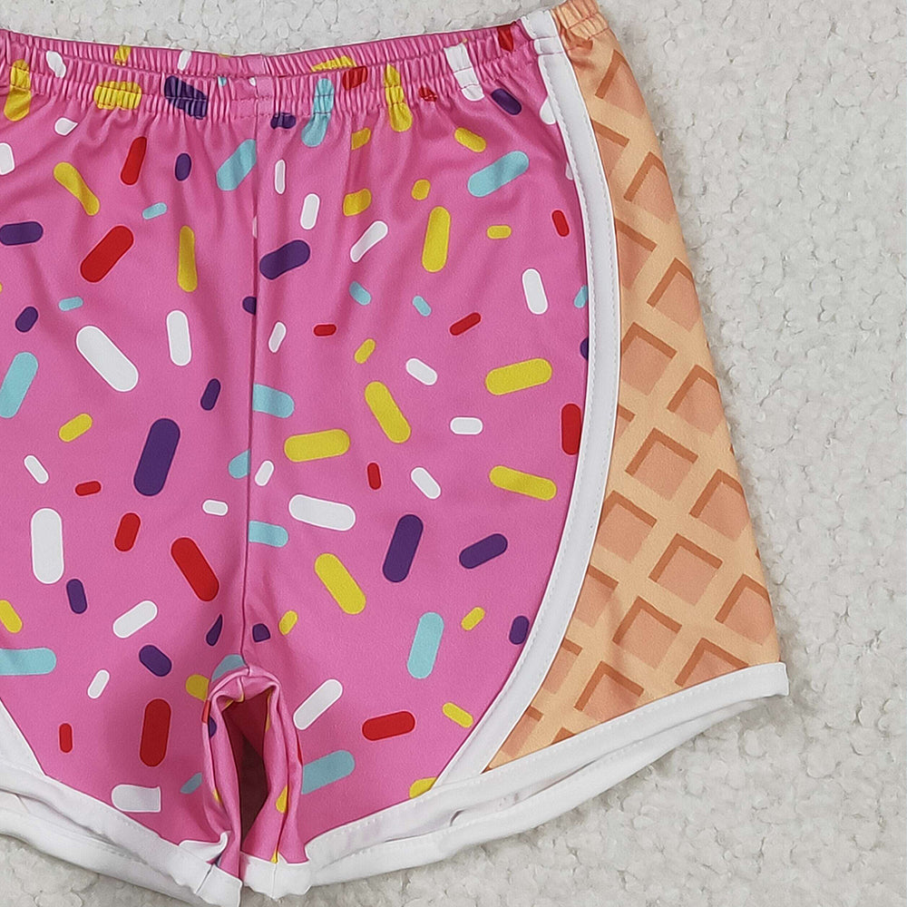 8.25 S0570RTS NO MOQ Baby Girls Yoga Shorts baby girl clothes team yoga pink summer shorts