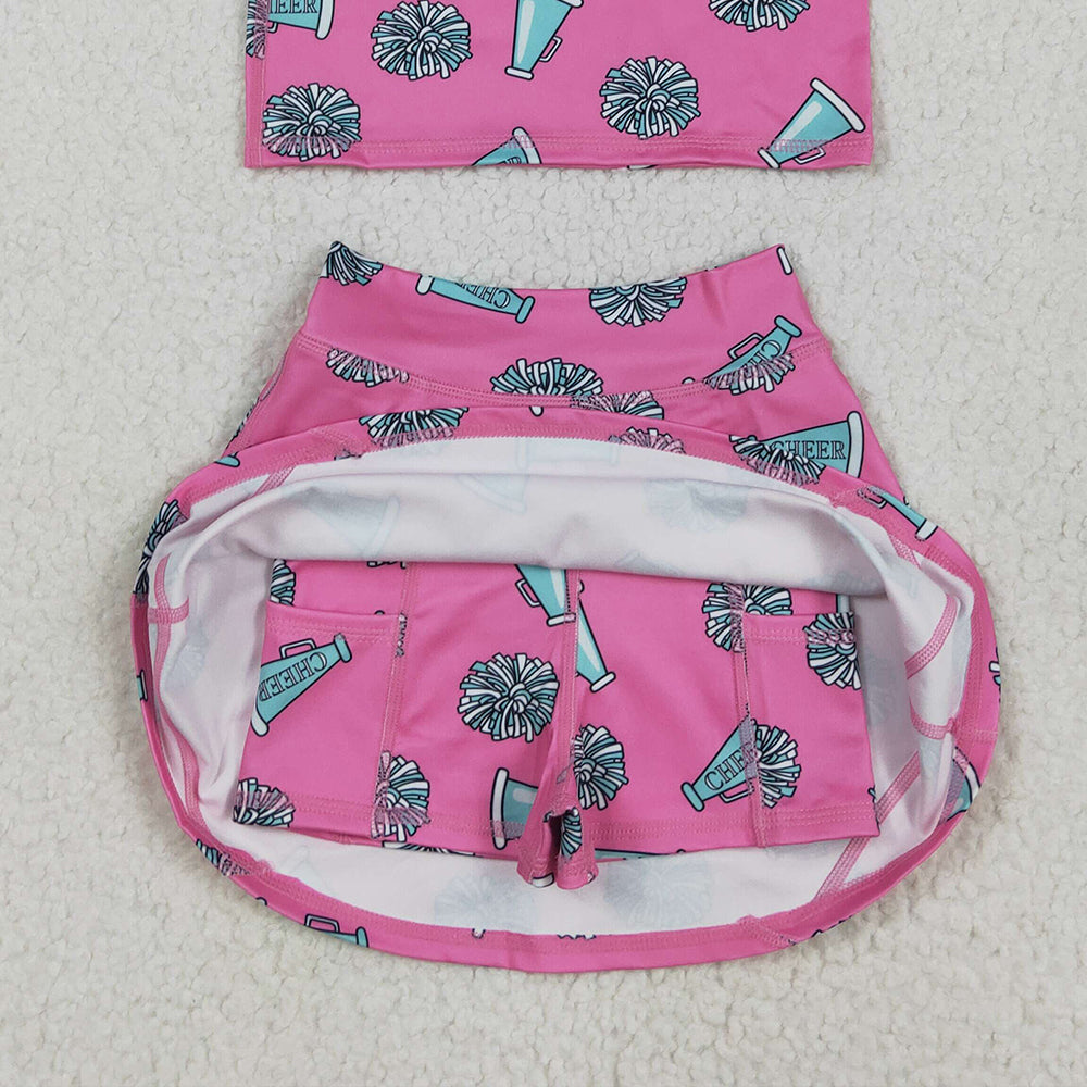 8.25 GSD1924 RTS NO MOQ Baby Girls Summer Yoga Outfits baby girls clothes yoga cheer sleeveless dress