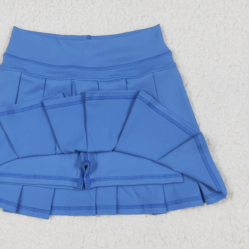 8.12  GLK0084 RTS NO MOQ Baby Girls Summer Yoga Skirt Baby Girls Hot Blue Yoga Active Wear Skirt