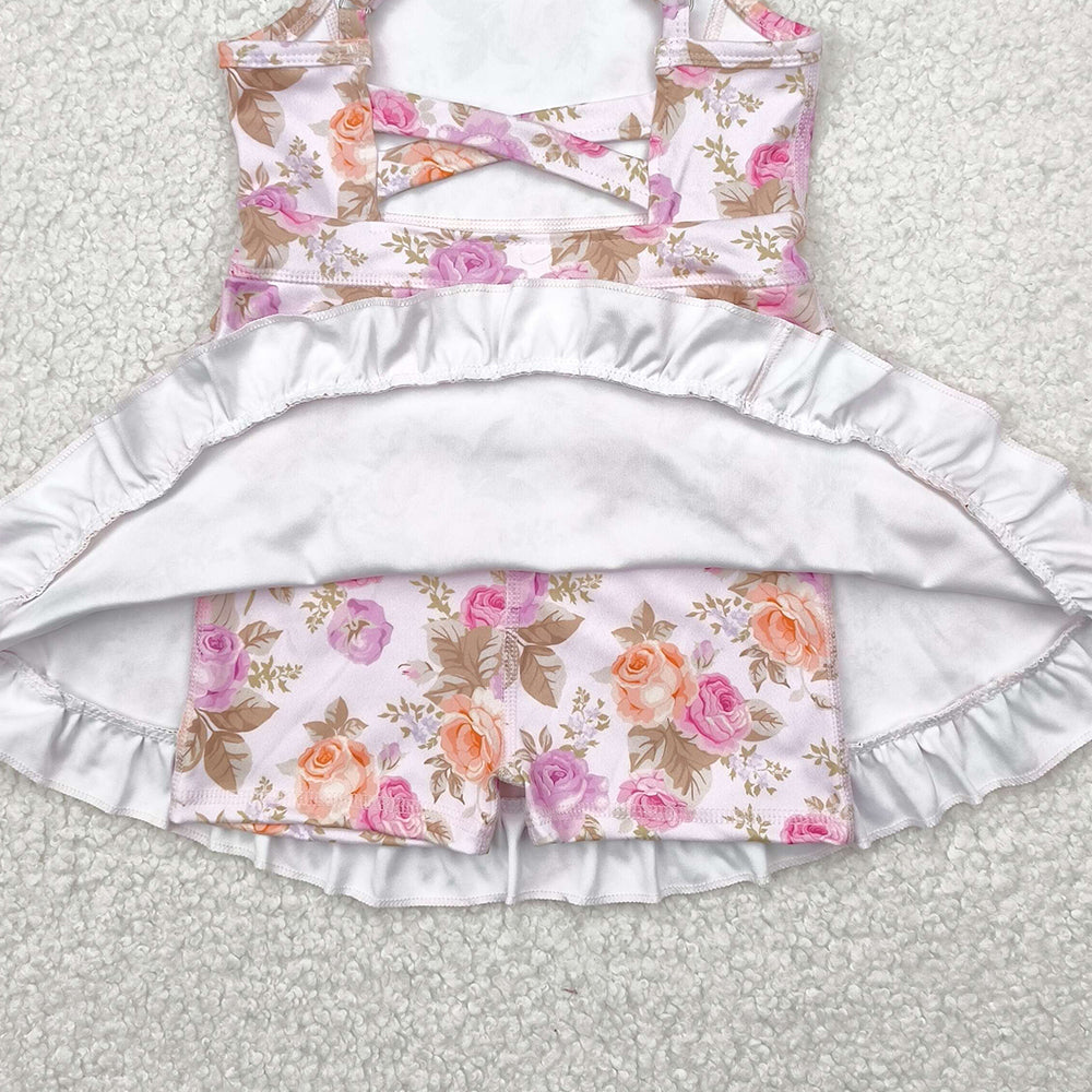 6.27    GSD2280 RTS NO MOQ  Baby Girls Summer Dress baby girl clothes yoga floral sleeveless dress