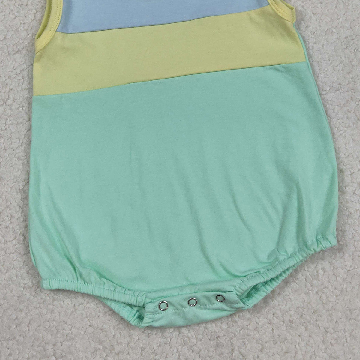 3.13 RTS NO MOQ （In stock）SR3660 Children's Fashion Romper Baby Boys Sleeveless Blue Yellow Aqua Rompers