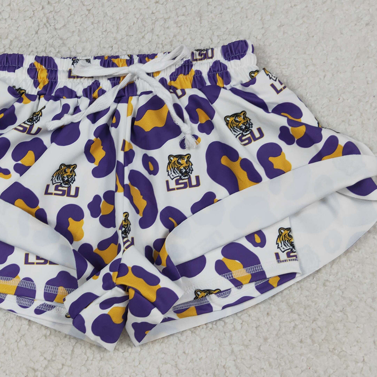 4.8 SS0821 RTS NO MOQ （In stock）Leopard kids girls team active yoga summer shorts