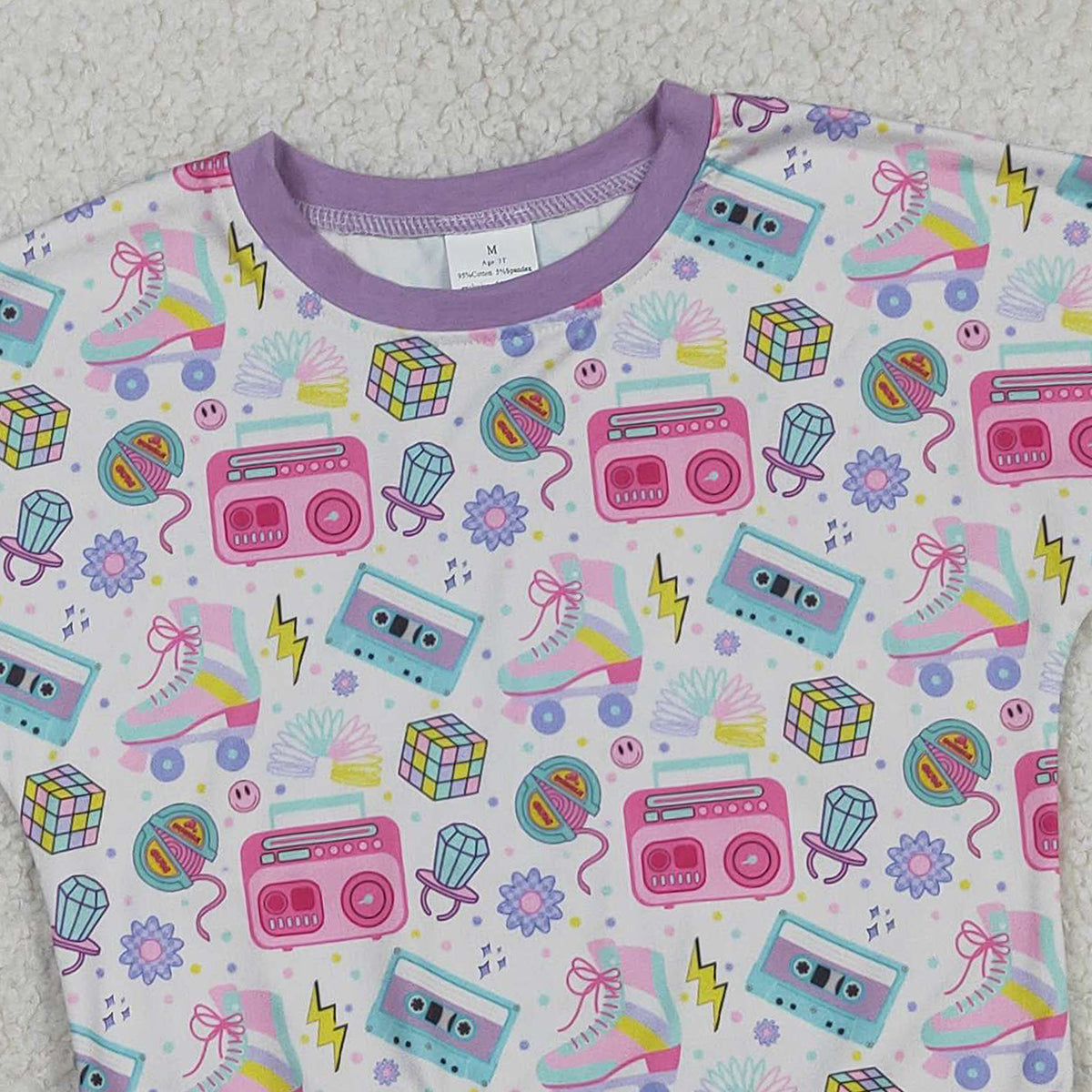 12.30 RTS NO MOQ （In stock）GT1491 Baby Girls Long Sleeve Recorder Flowers T-shirts Top