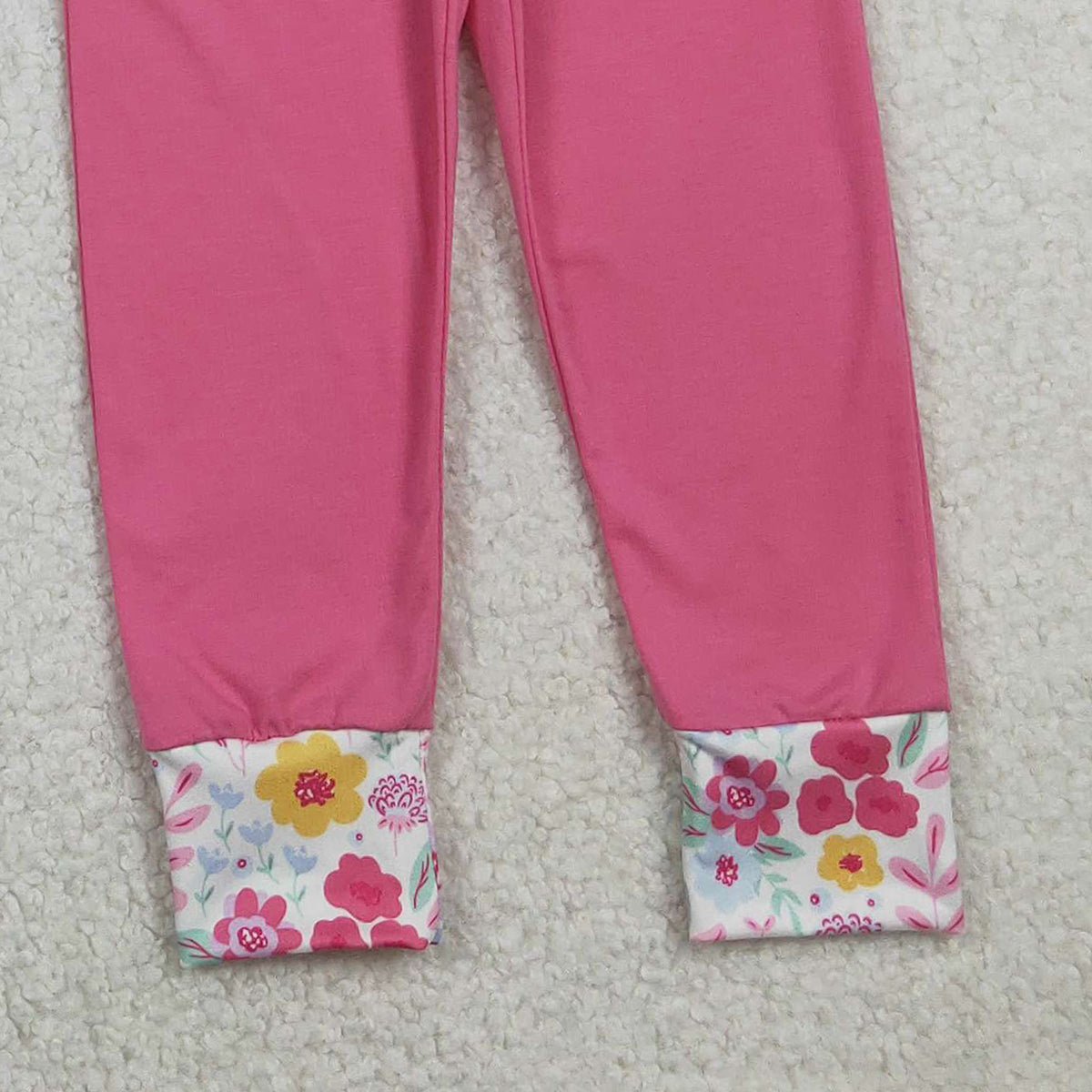 12.29 RTS NO MOQ （In stock）GLP3277 Baby Girls Colorful Flowers Zip Pocket Pullovers Jogger Pants Clothes Sets