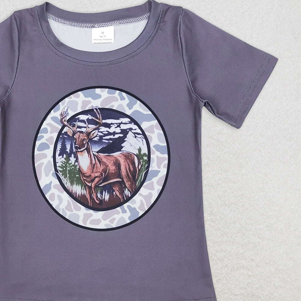 BT0464RTS NO MOQ Baby Boys Summer Tops Baby Boys Deer Camo Hunting Summer Short Sleeve Tee Shirts Tops