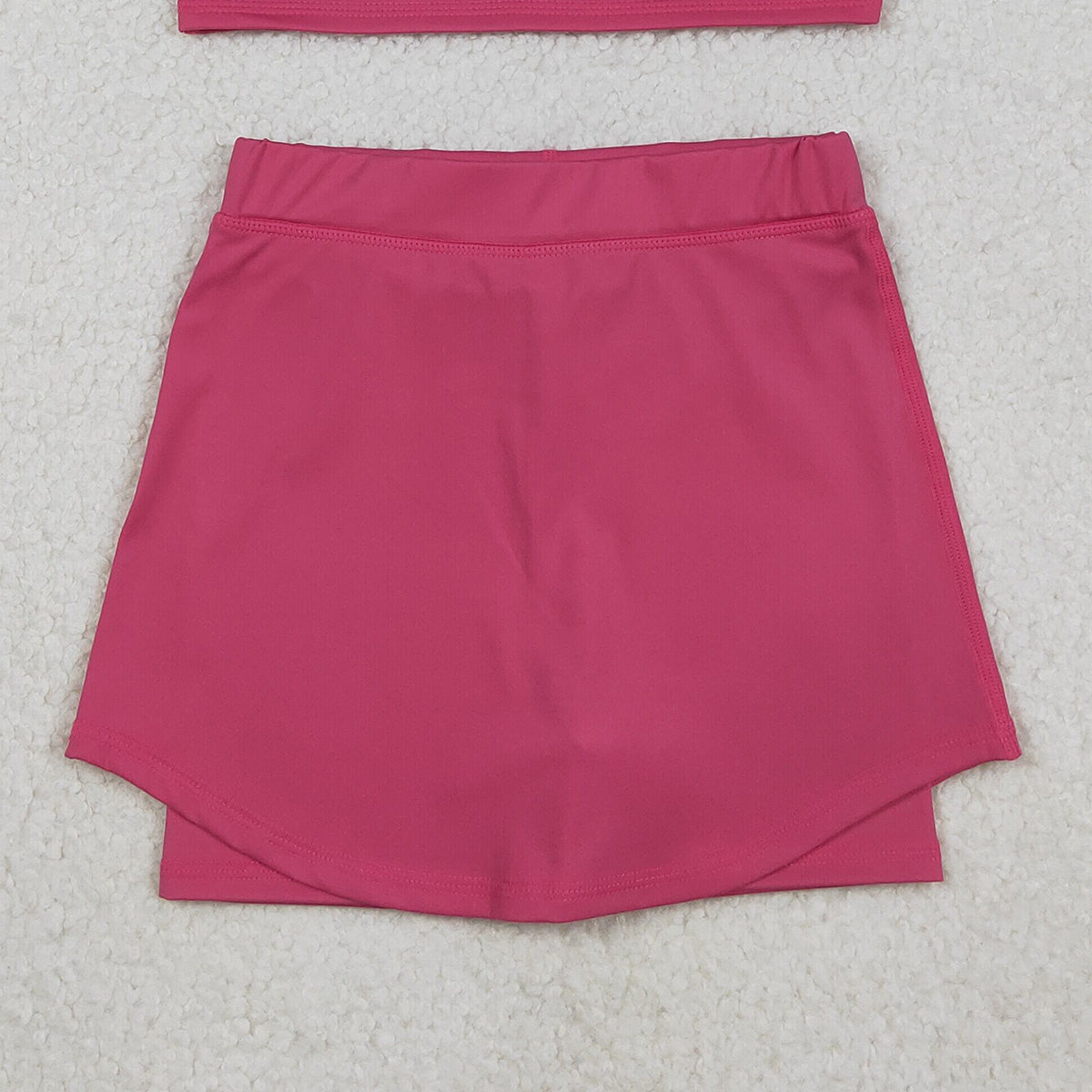 11.7 RTS NO MOQ （In stock）GSD2657 Baby Girls Pink Vest Top Skirts Shorts Bottom Yoga Active Clothes Set