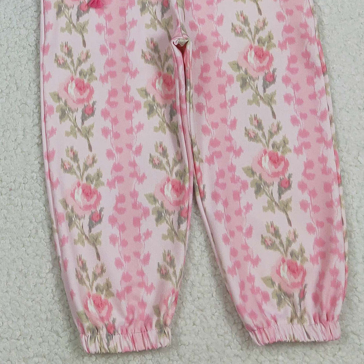 12.8 RTS NO MOQ （In stock）GLP2940 Baby Girls Pink Flowers Stripe Pockets Zipper Pullovers Jogger Yoga Active Clothes Set