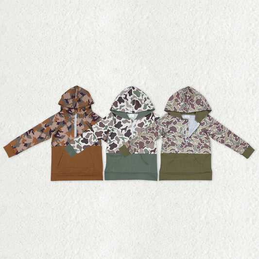 12.6 RTS Sibling Baby Boys Southern Camo Pocket Zipper Hunting Hoodies Tops