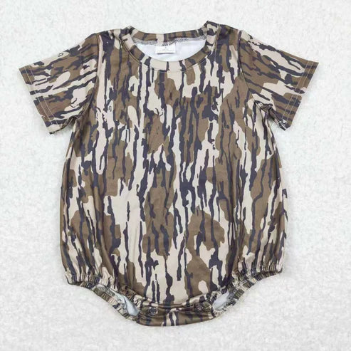 10.29 RTS Sibling Baby Boys Short Sleeves Southern Camo Rompers