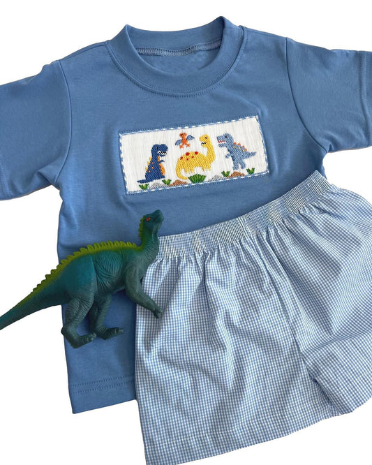 BSSO0293 pre-order baby boy clothes dinosaur boy summer shorts set