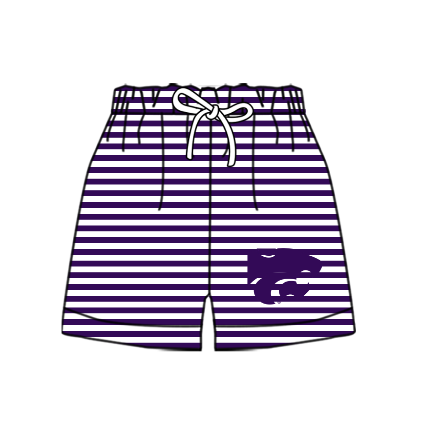 CUSTOM MOQ 5 Cute Comfortable Clothing For Kids Baby Kids Summer Purple Stripe Bottom Team Shorts