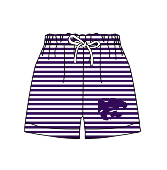 CUSTOM MOQ 5 Cute Comfortable Clothing For Kids Baby Kids Summer Purple Stripe Bottom Team Shorts