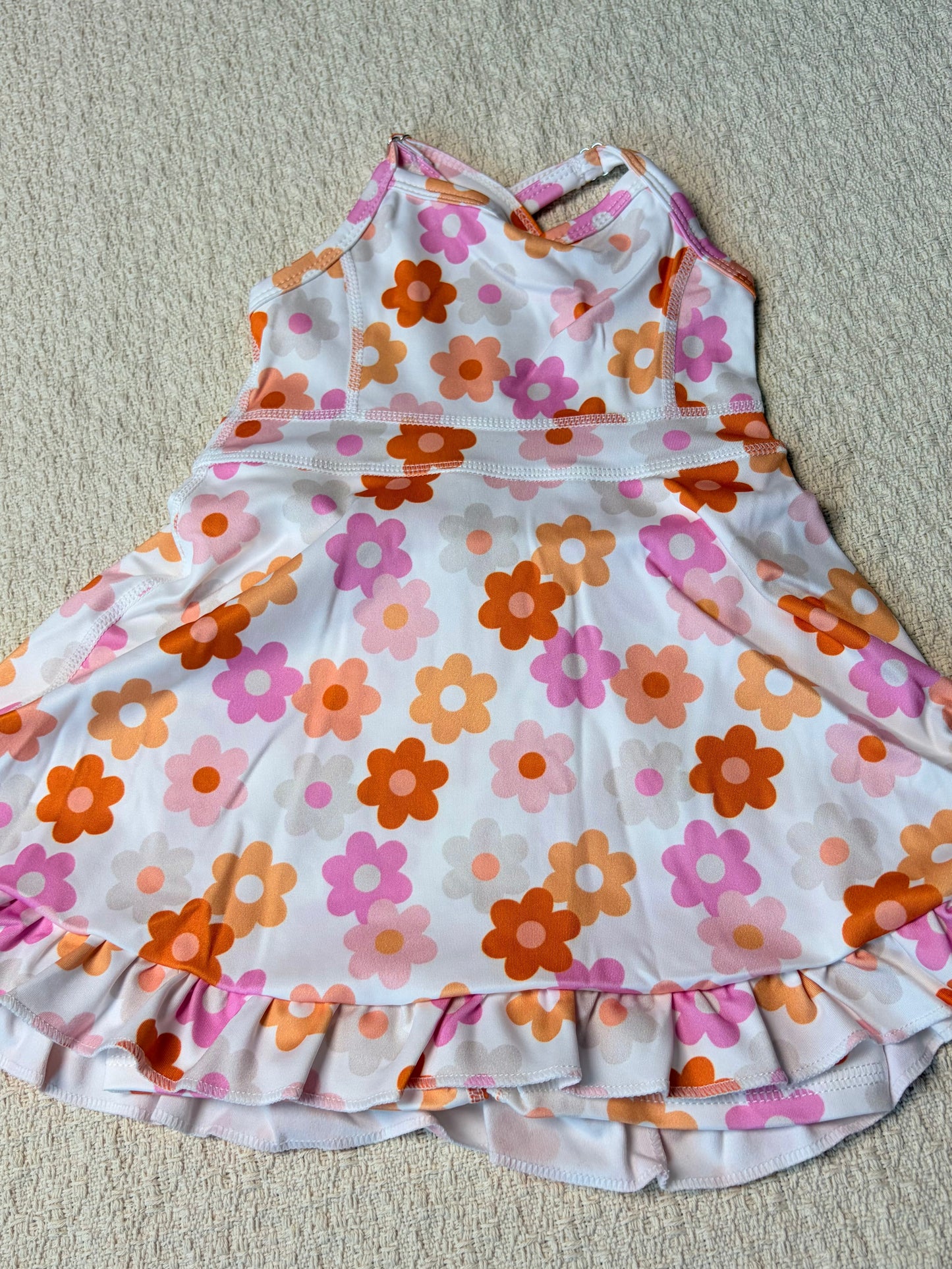 4.30 RST Sibling Straps pink floral ruffle kids girls athletic dresses