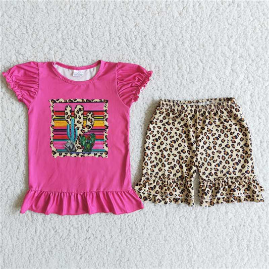 Leopard cactus Shorts sets
