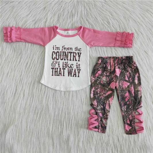 6 A10-12Pink camo kids children clothing