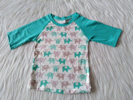 10.13 RTS NO MOQ （In stock）G2-24-8** Baby Boys Long Sleeve Top Elephant long-sleeved top