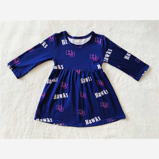 9.17 RTS NO MOQ（In stock）G2-24-8\' Baby Girls Winter Dress Baby Girls Purple long-sleeved dress