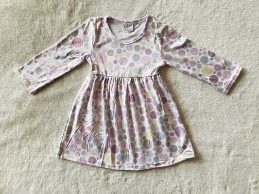 9.19 RTS NO MOQ（In stock）G3-4-5]. Baby Girls Winter Dress Colorful circle long-sleeved dress