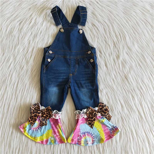 C10-12  Denim overall jeans tie dye pants