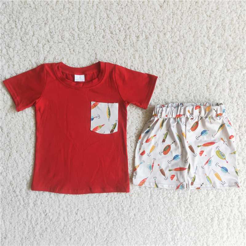 A13-12 Sales New RTS No Moq Promotion Red cartoon fishingsoft boy soft set