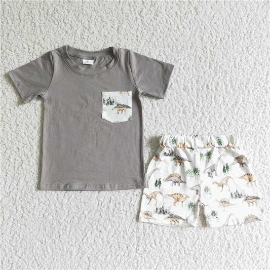 D11-12 Sales New RTS No Moq Promotion Baby boys summer pocket short sleeve shirt bottom shorts sets