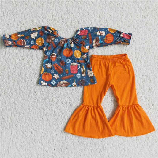 6 A2-29Girl Pumpkin Solid Pants Outfit