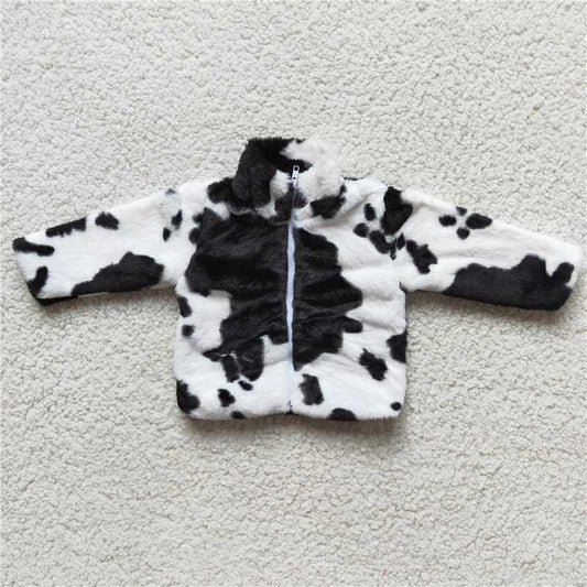 6 B0-19  White black cow pullover