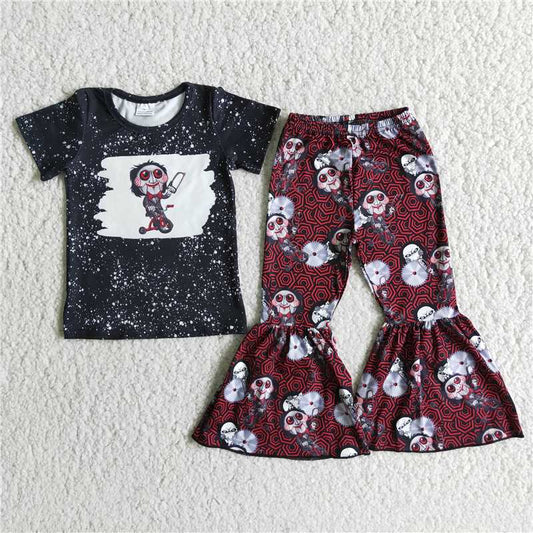 E2-17 Saw bell bottom pants set
