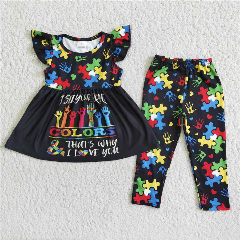 D8-20  Autism Baby girls pants sets