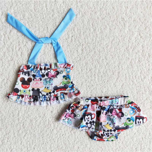 E8-30  Baby girls cartoon biniki 2pcs sets
