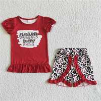 Baby girls baseball game day summer shorts sets