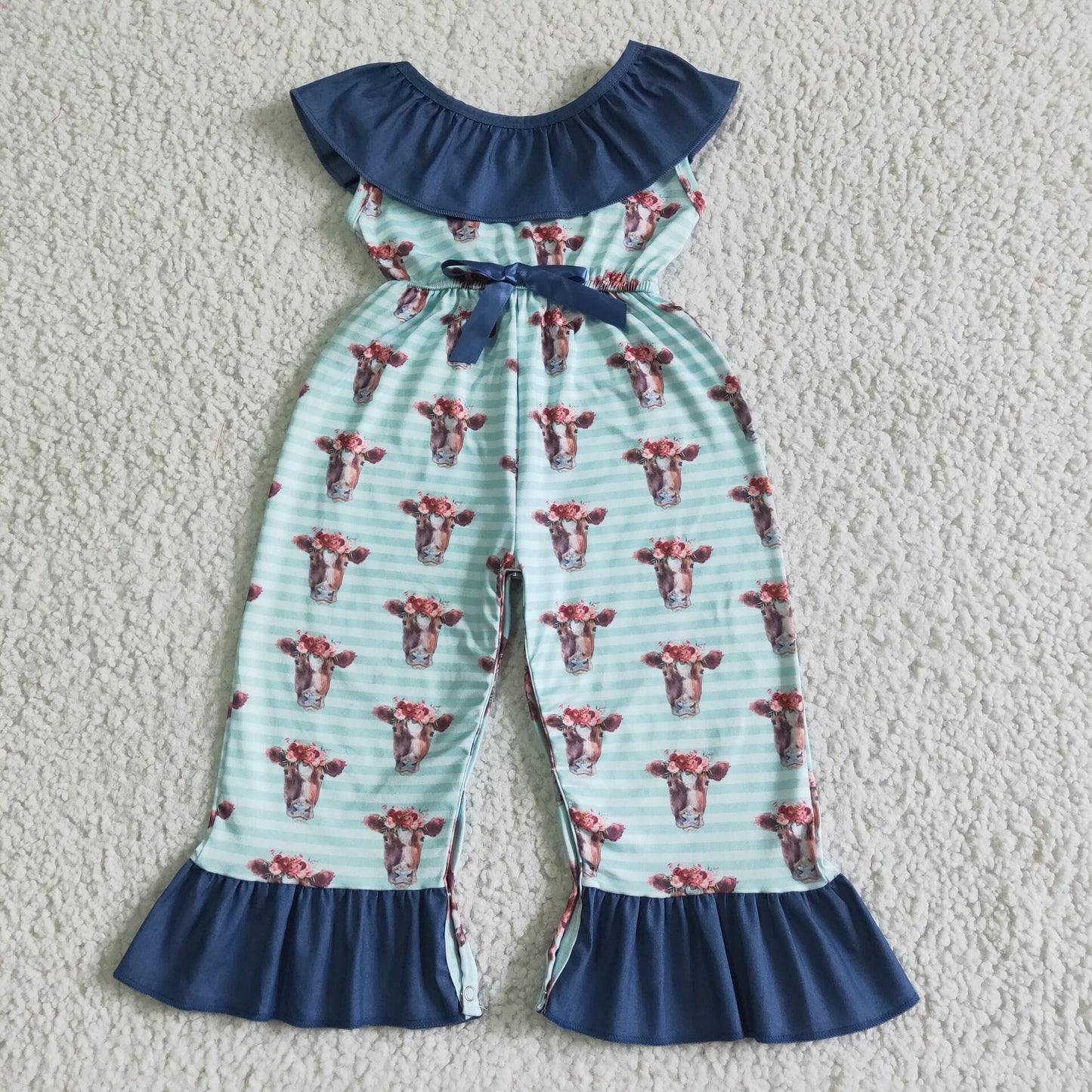 SR0006  Baby girls summer cow jumpsuits rompers