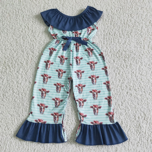 SR0006  Baby girls summer cow jumpsuits rompers