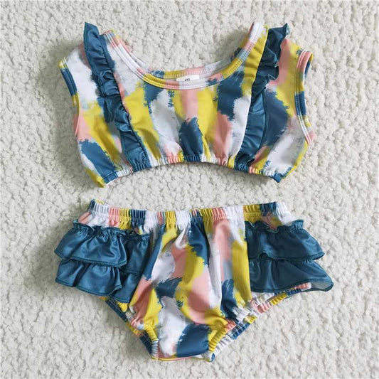 S0026   Baby Girls summer colorful 2pcs swimsuits