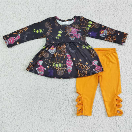 GLP0048Long sleeve tunic leggings girls Halloween outfits