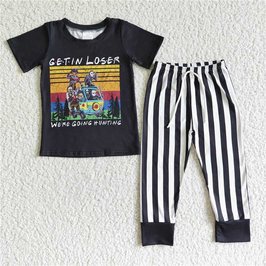 BSPO0003 Baby boys get in loser halloween black sets